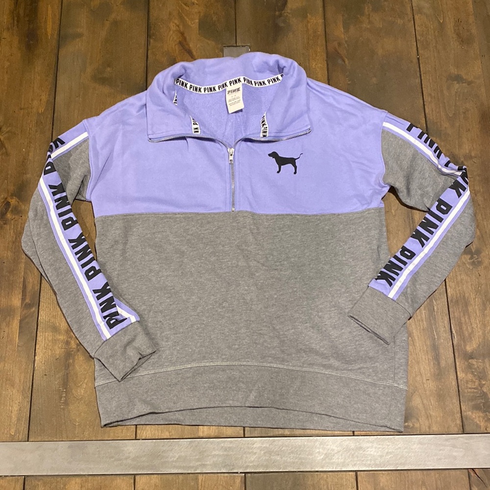 PINK Half Zip Crewneck